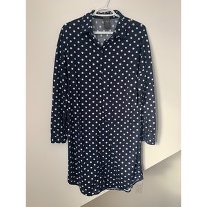 Polka Dot Button-up Shirt Dress